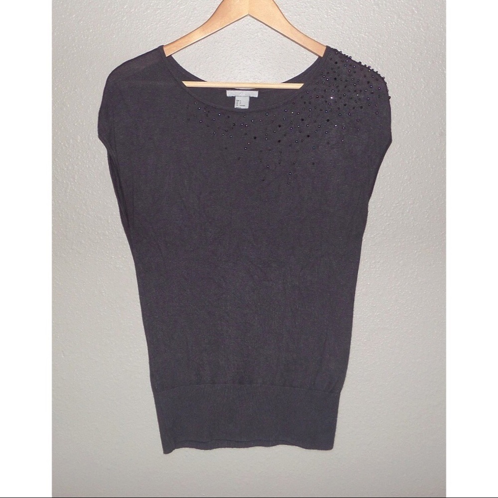 H&M Cap Sleeve Beaded Sweater